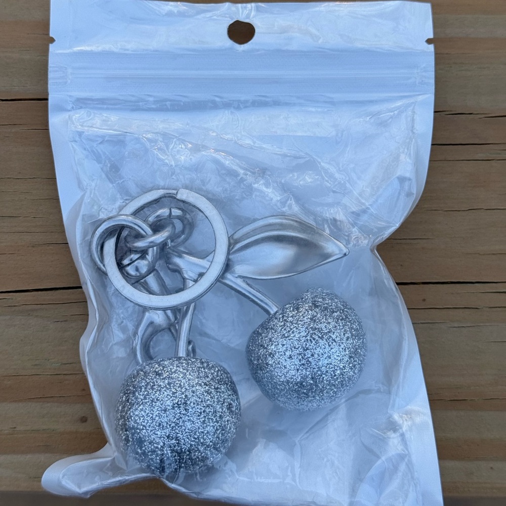 Silver Cherry Keychain/Bag Charm